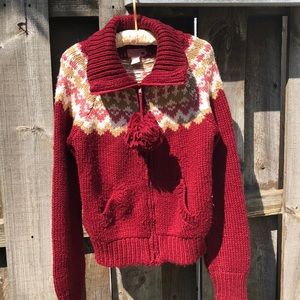 Anthropologie Pom Pom cardigan sweater